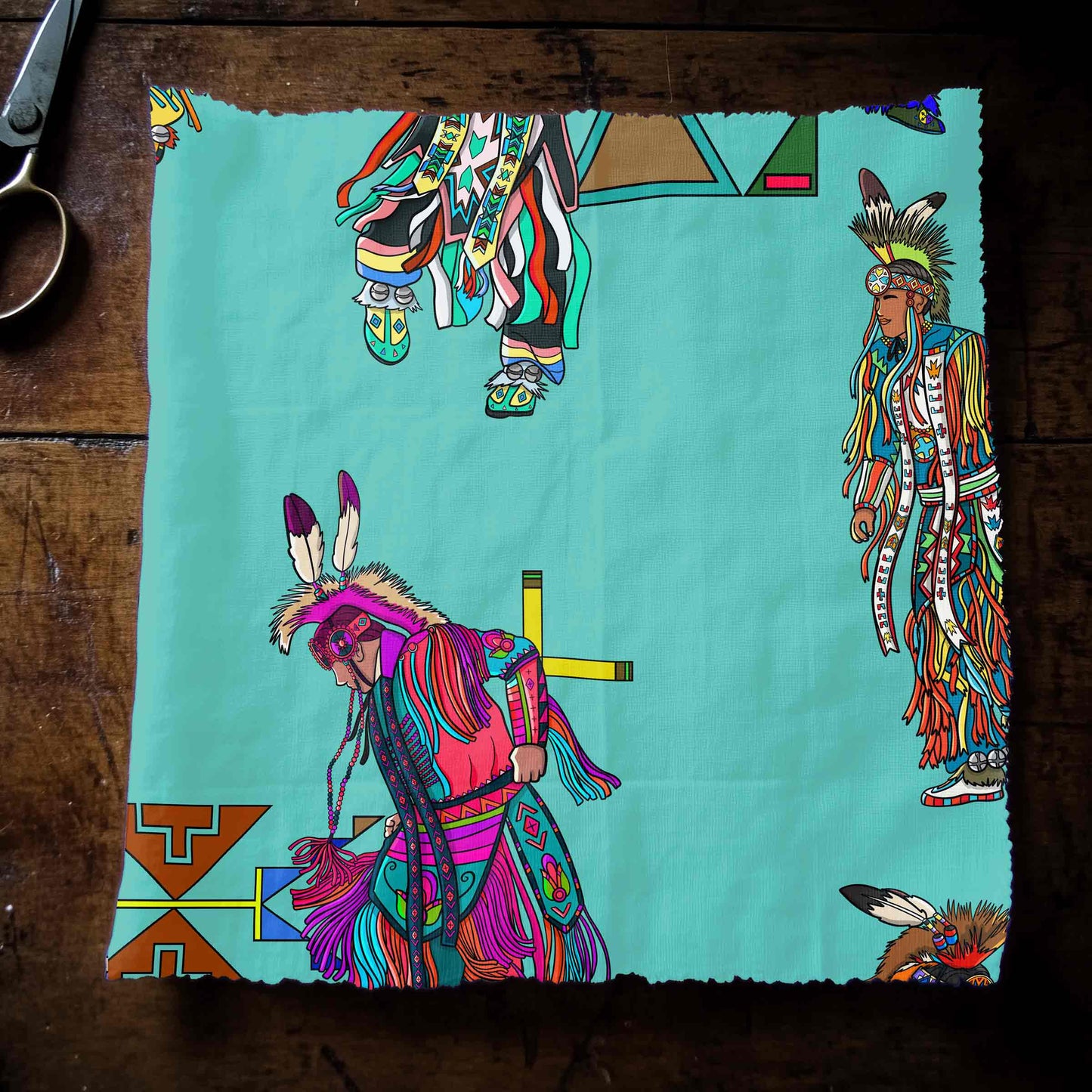 Men's Grass Dancers Eggshell Blue Large Fabric