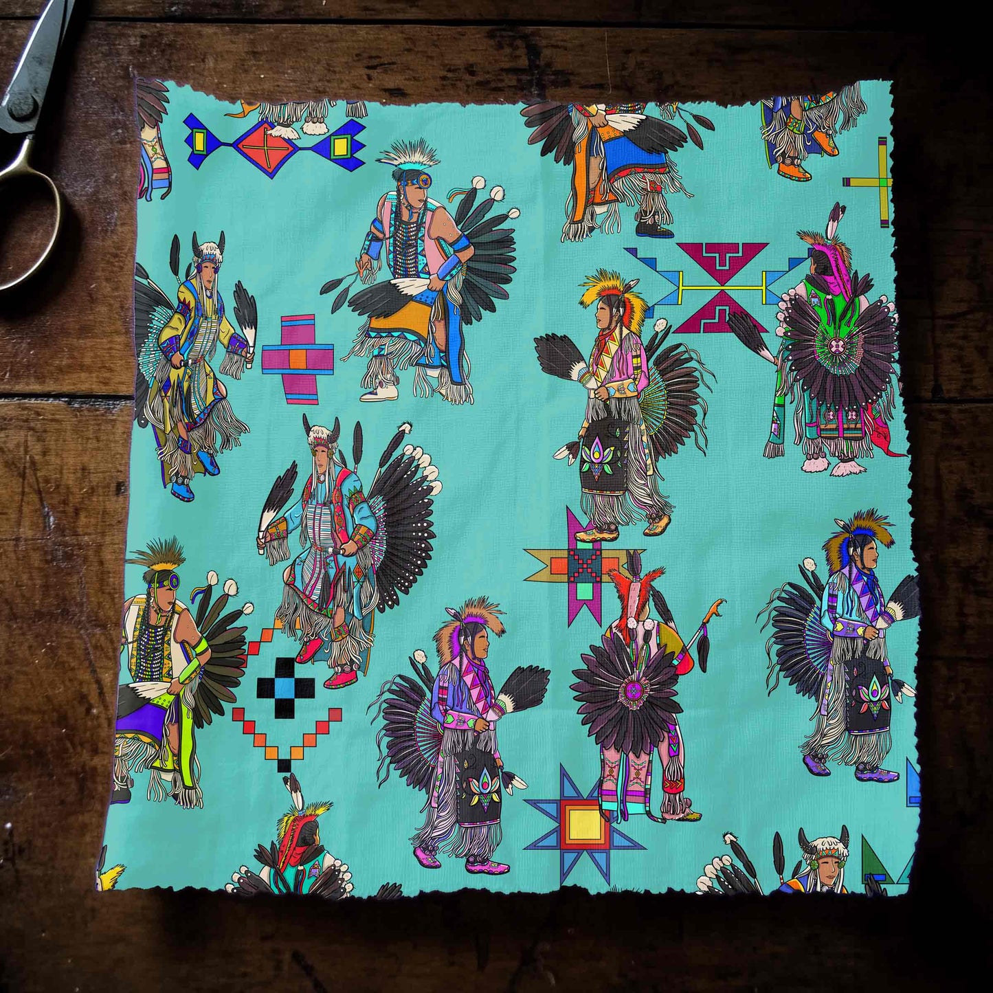 Men's Tradish Dancers Turquoise Small Fabric