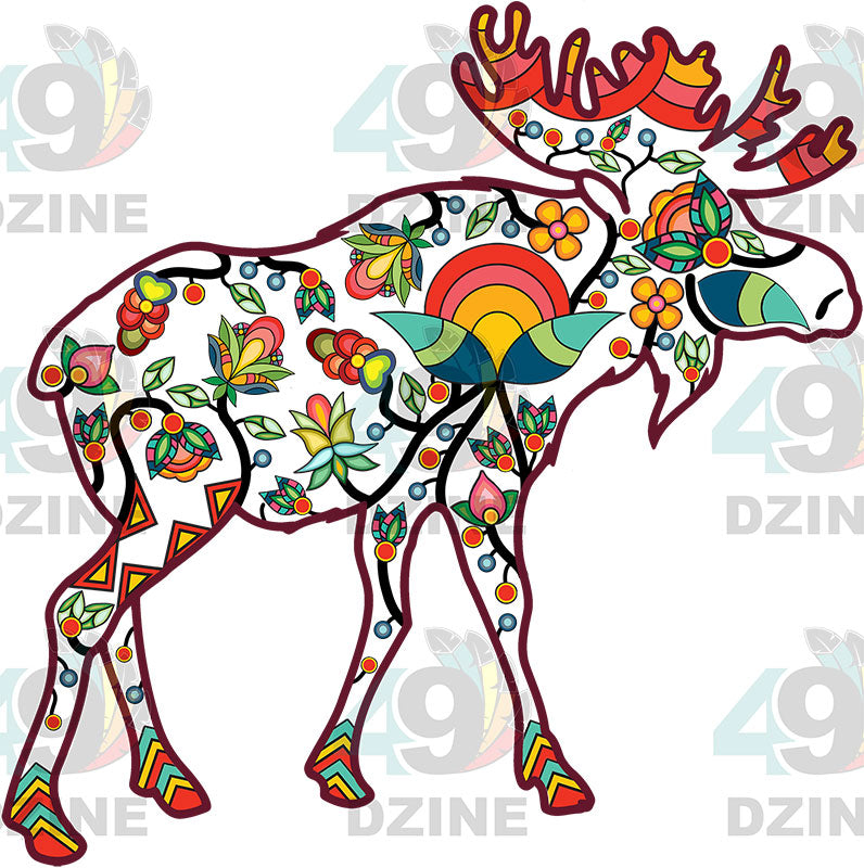 Floral Moose Motif