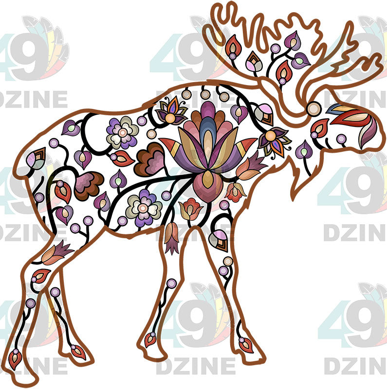 Floral Moose Motif