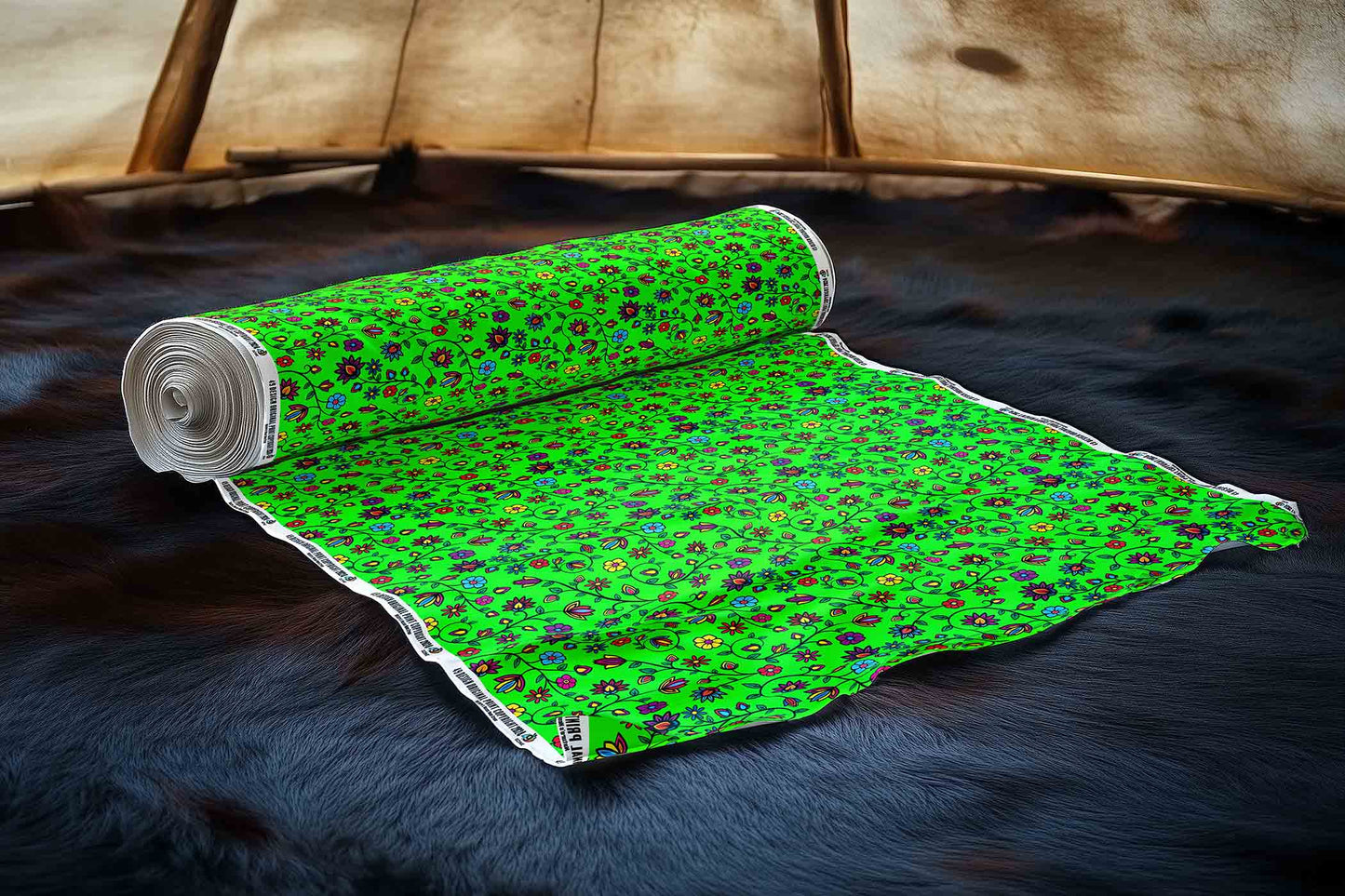 Nature's Nexus Neon Green Fabric