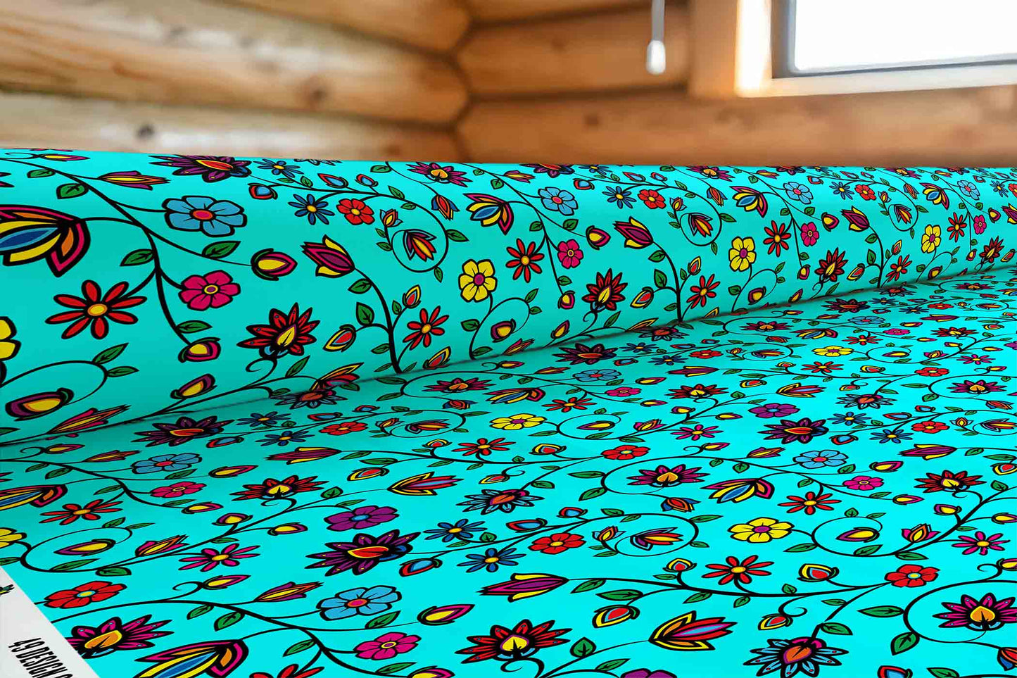 Nature's Nexus Turquoise Fabric