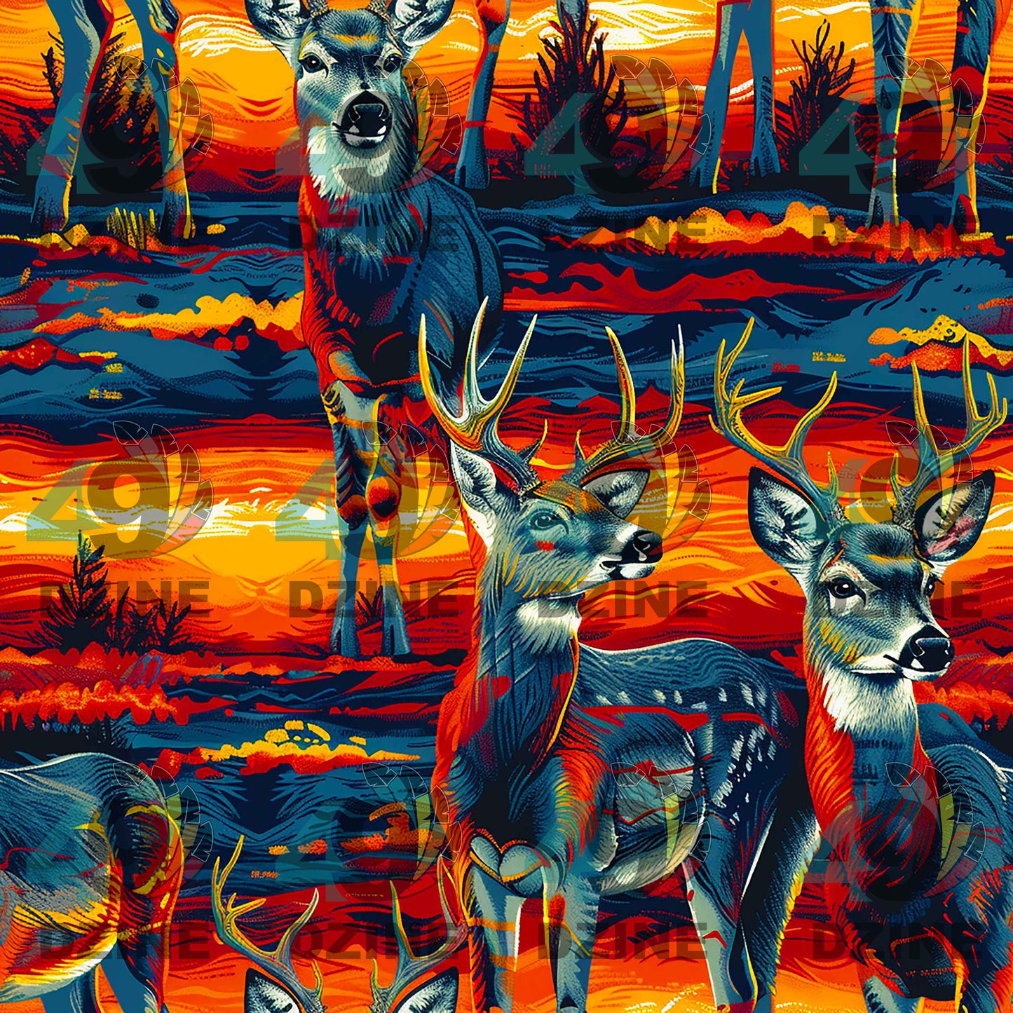 Nosey Bucks Fabric