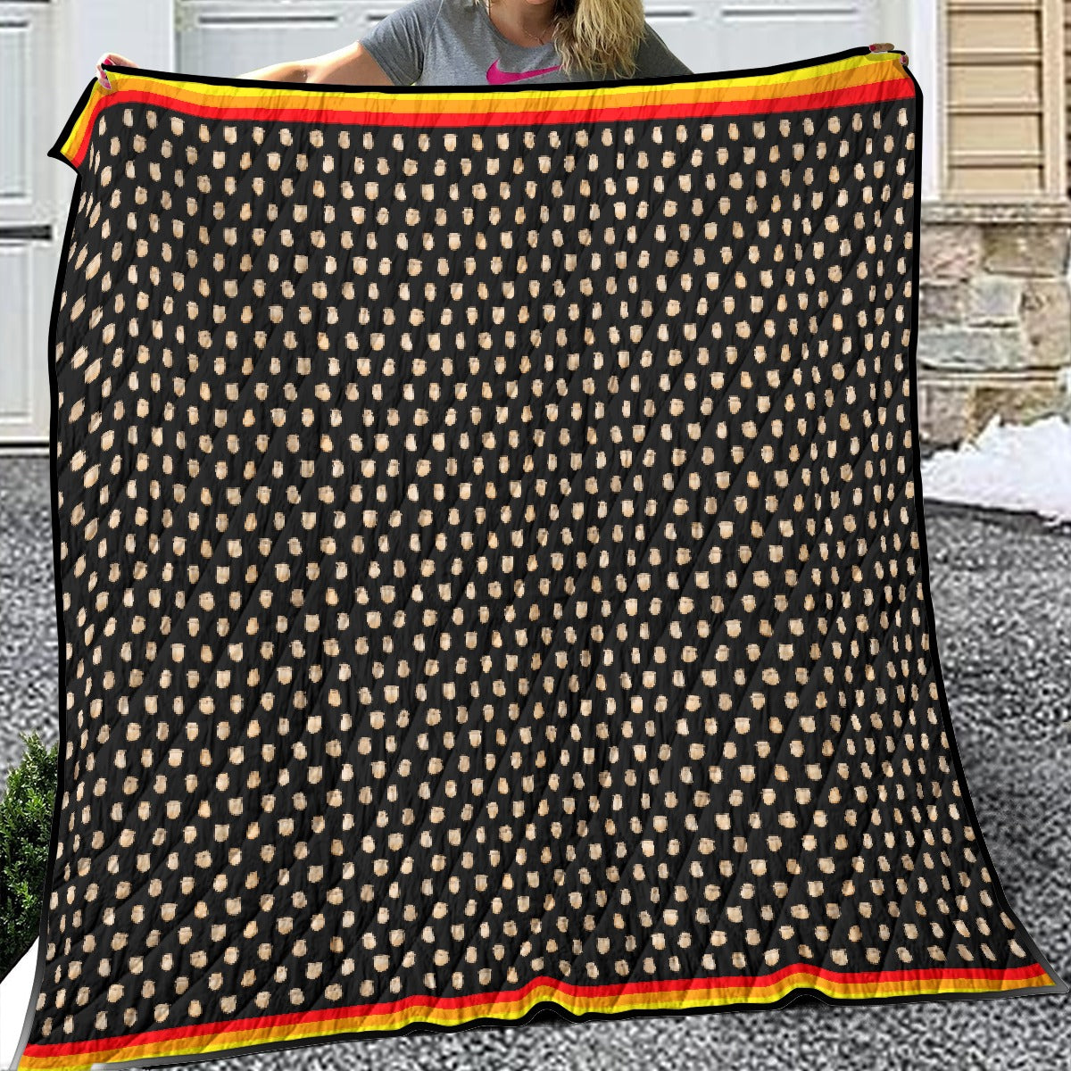 Elk Teeth on Black Lightweight Quilt