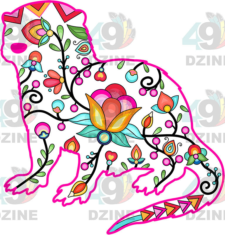 Floral Otter Motif