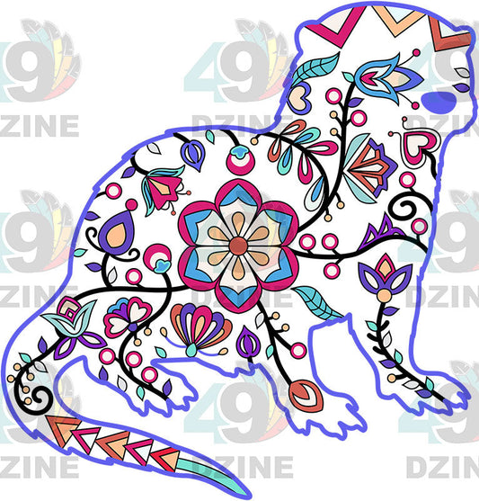 Otter Floral Animals 02-M Various Sizes