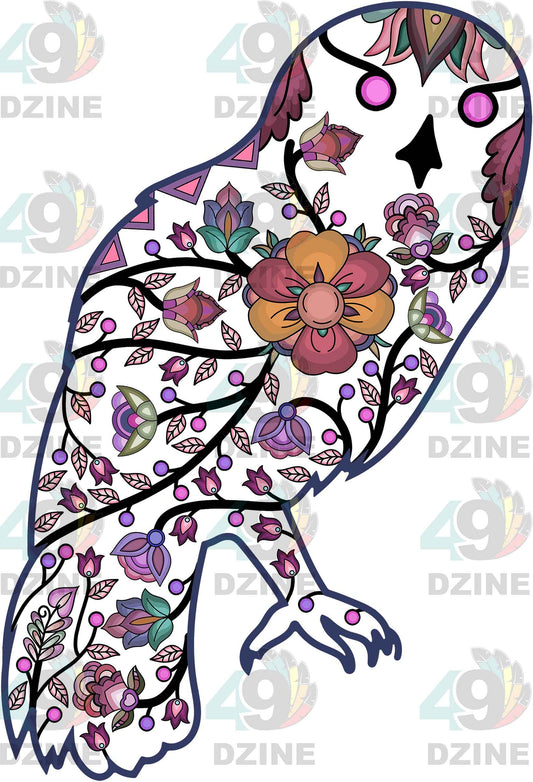 Floral Owl Motif