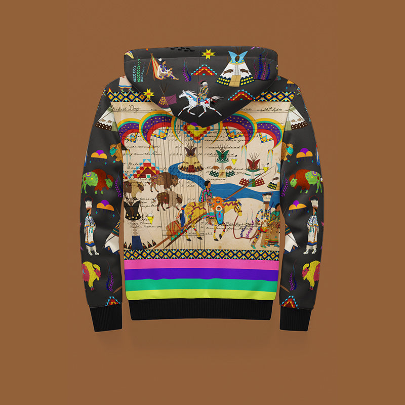 Path to Treaty Black Sherpa Hoodie