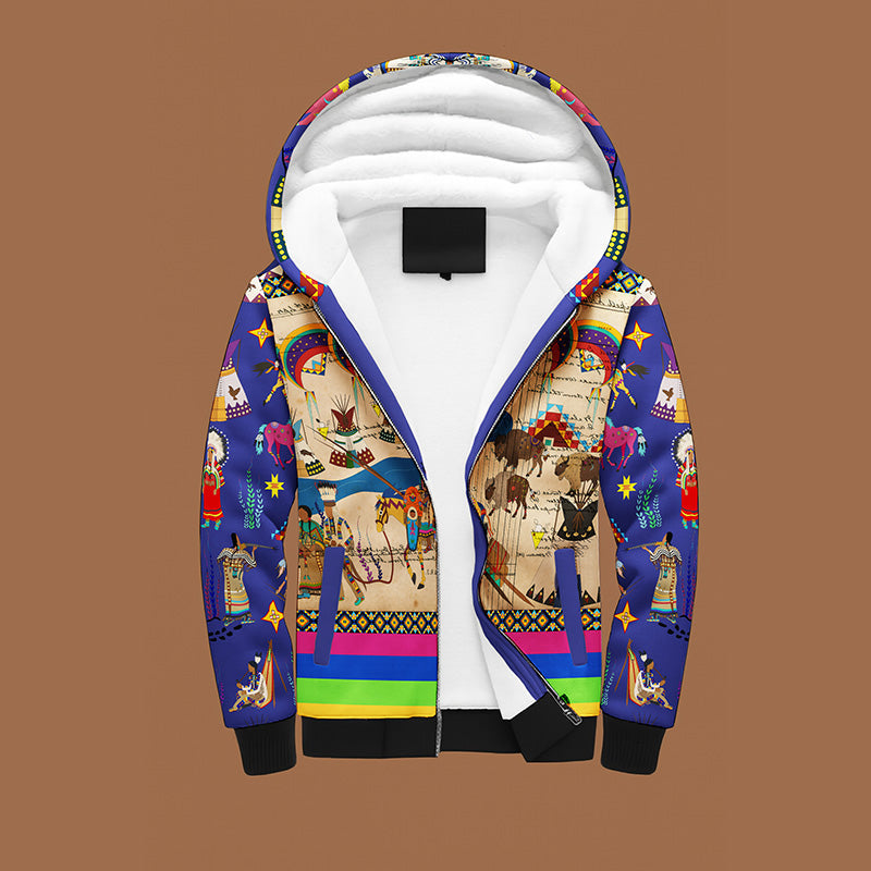 Path to Treaty Indigo Sherpa Hoodie
