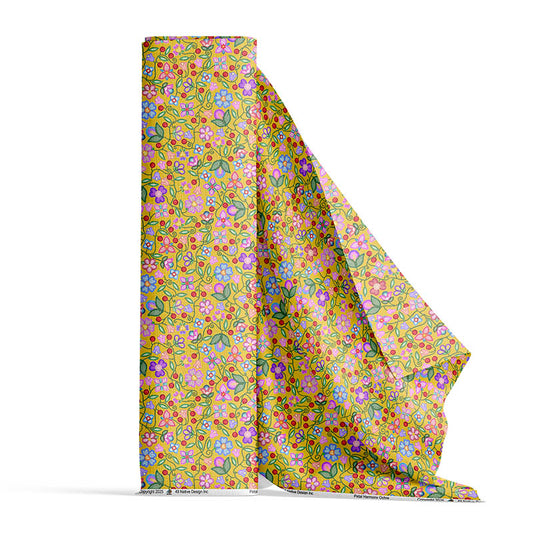 Petal Harmony Ochre Fabric