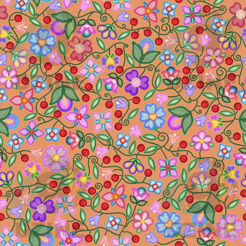 Petal Harmony Terracotta Fabric
