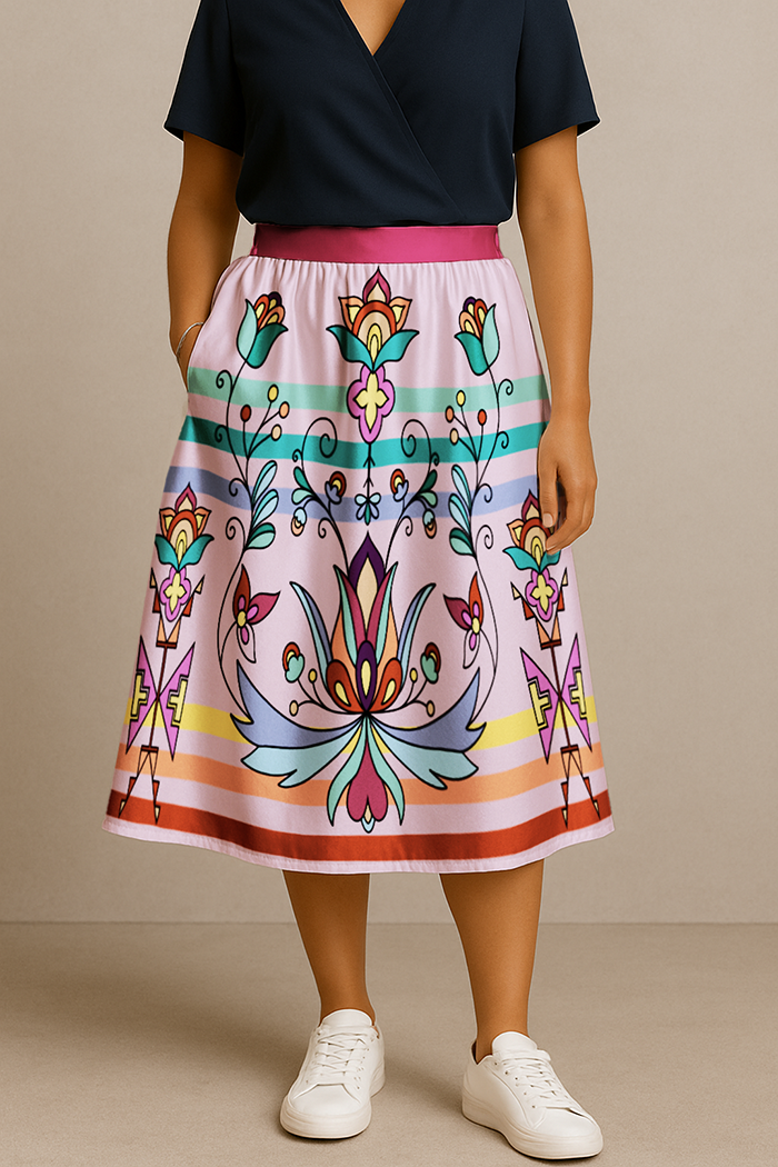 Petal Point Ceremony Pastel Midi Skirt