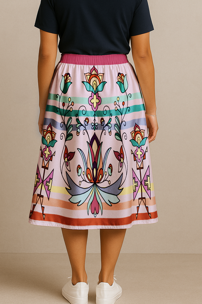 Petal Point Ceremony Pastel Midi Skirt