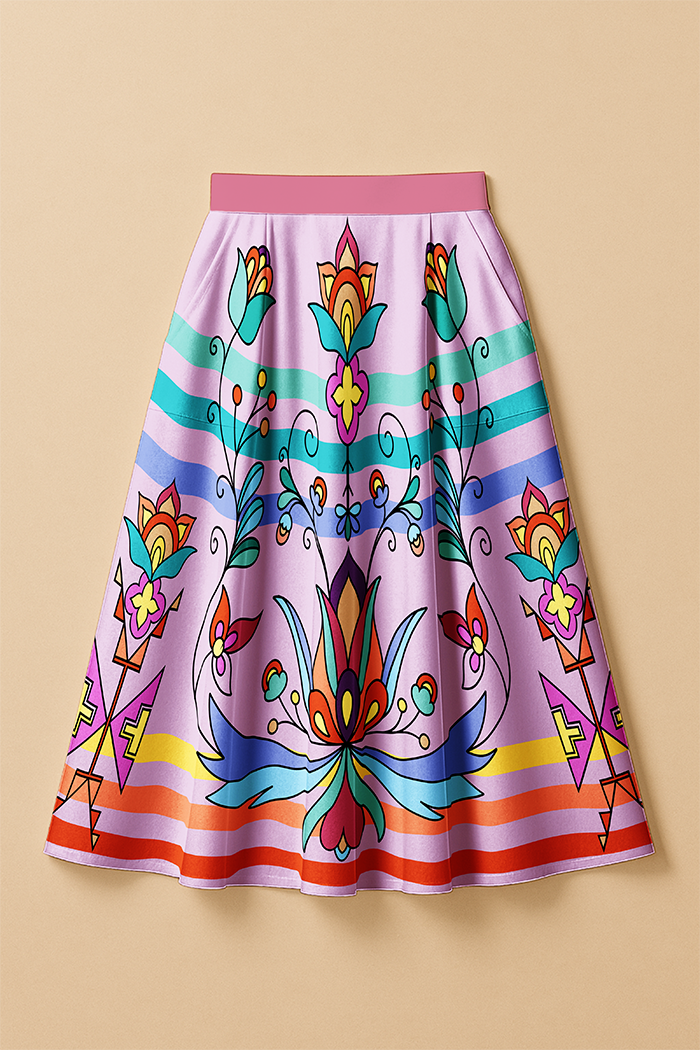 Petalpoint Ceremony Pastel Luxe Midi Skirt