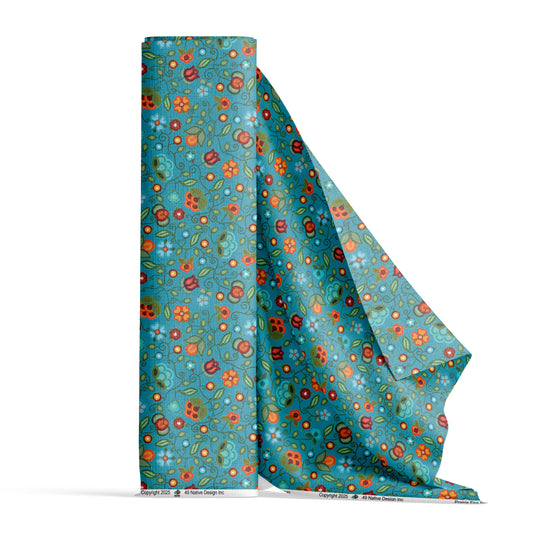 Prairie Fire Petals Ocean  Fabric