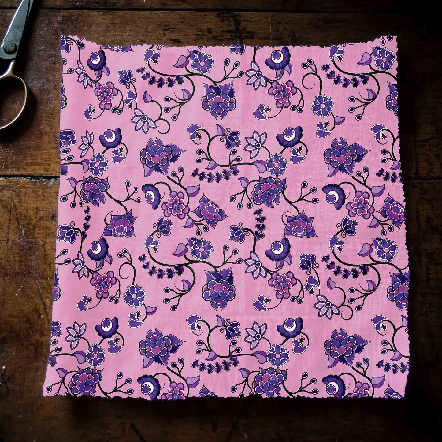 Purple Floral Amour Fabric