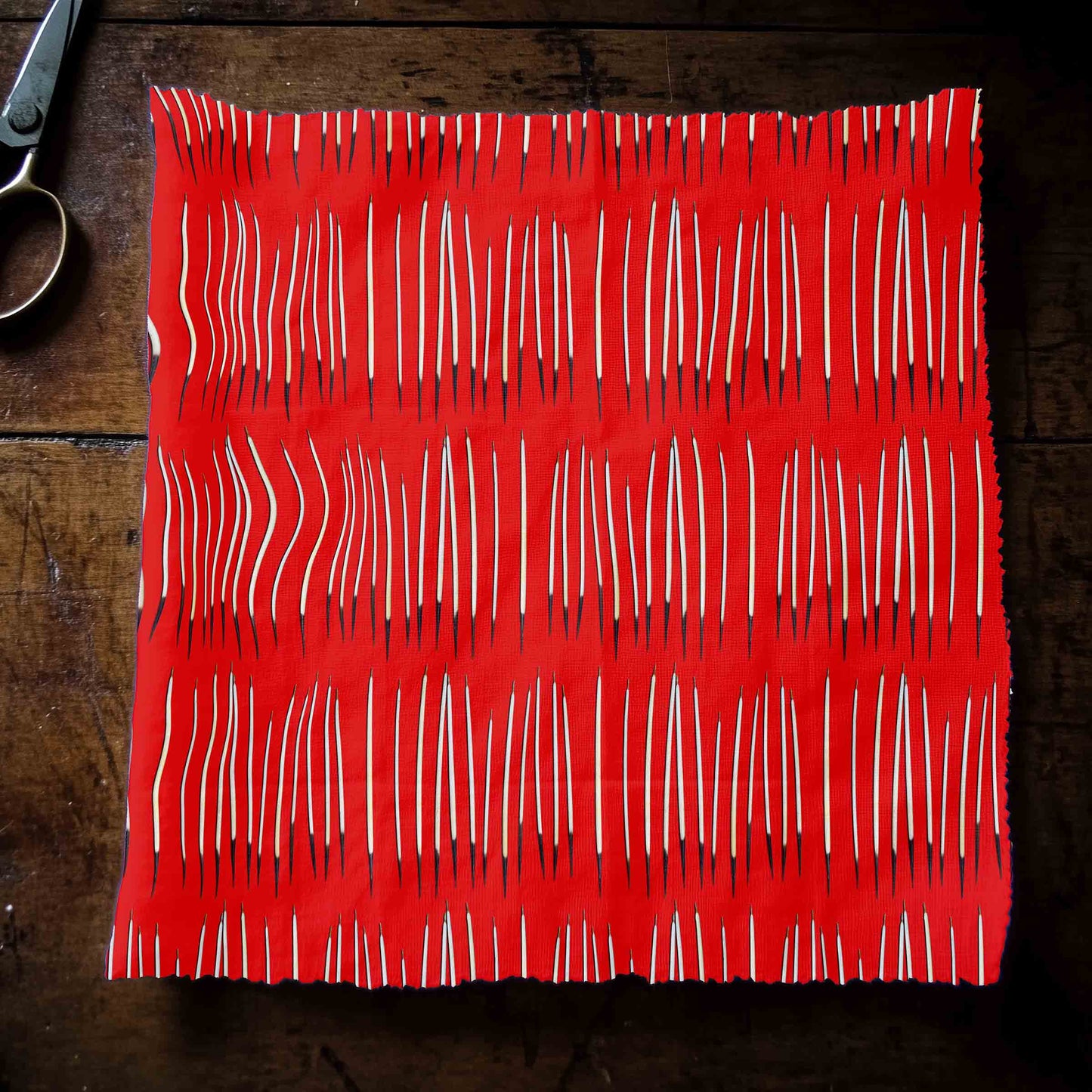 Quills Dancing Red Fabric