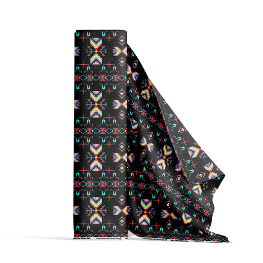 Rainy Chief Rainbow Black Fabric