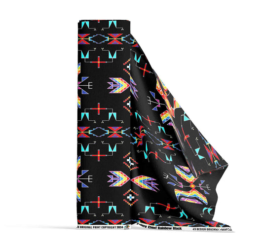 Rainy Chief Rainbow Black Fabric