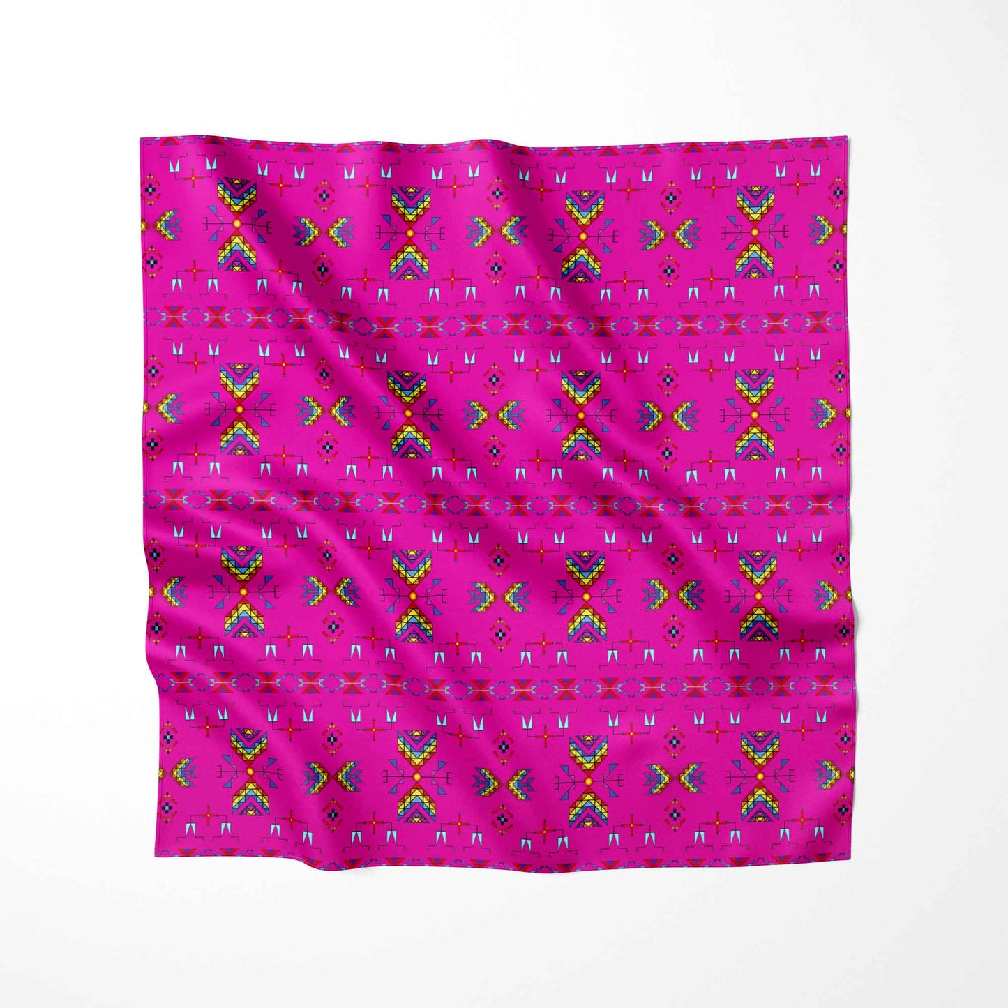 Rainy Chief Rainbow Hot Pink Fabric