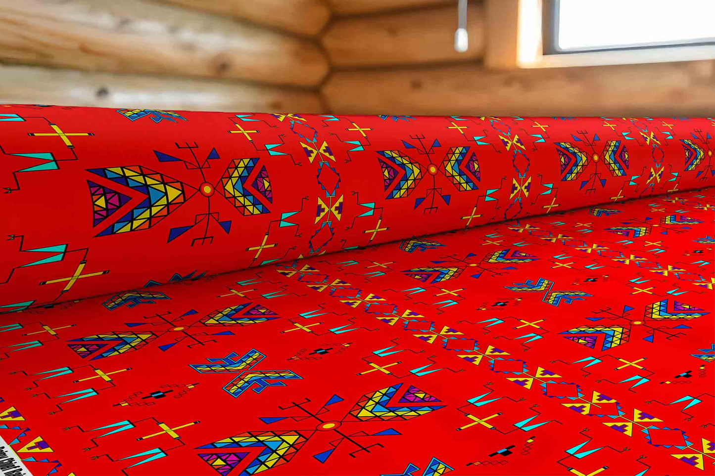 Rainy Chief Rainbow Red Fabric