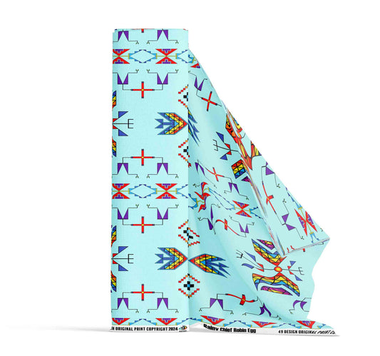 Rainy Chief Rainbow Robin Egg Fabric