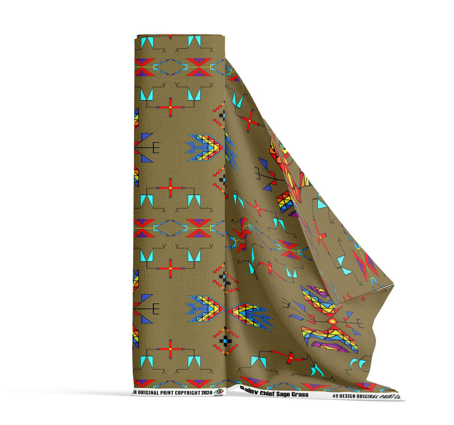 Rainy Chief Rainbow Sage Grass Fabric