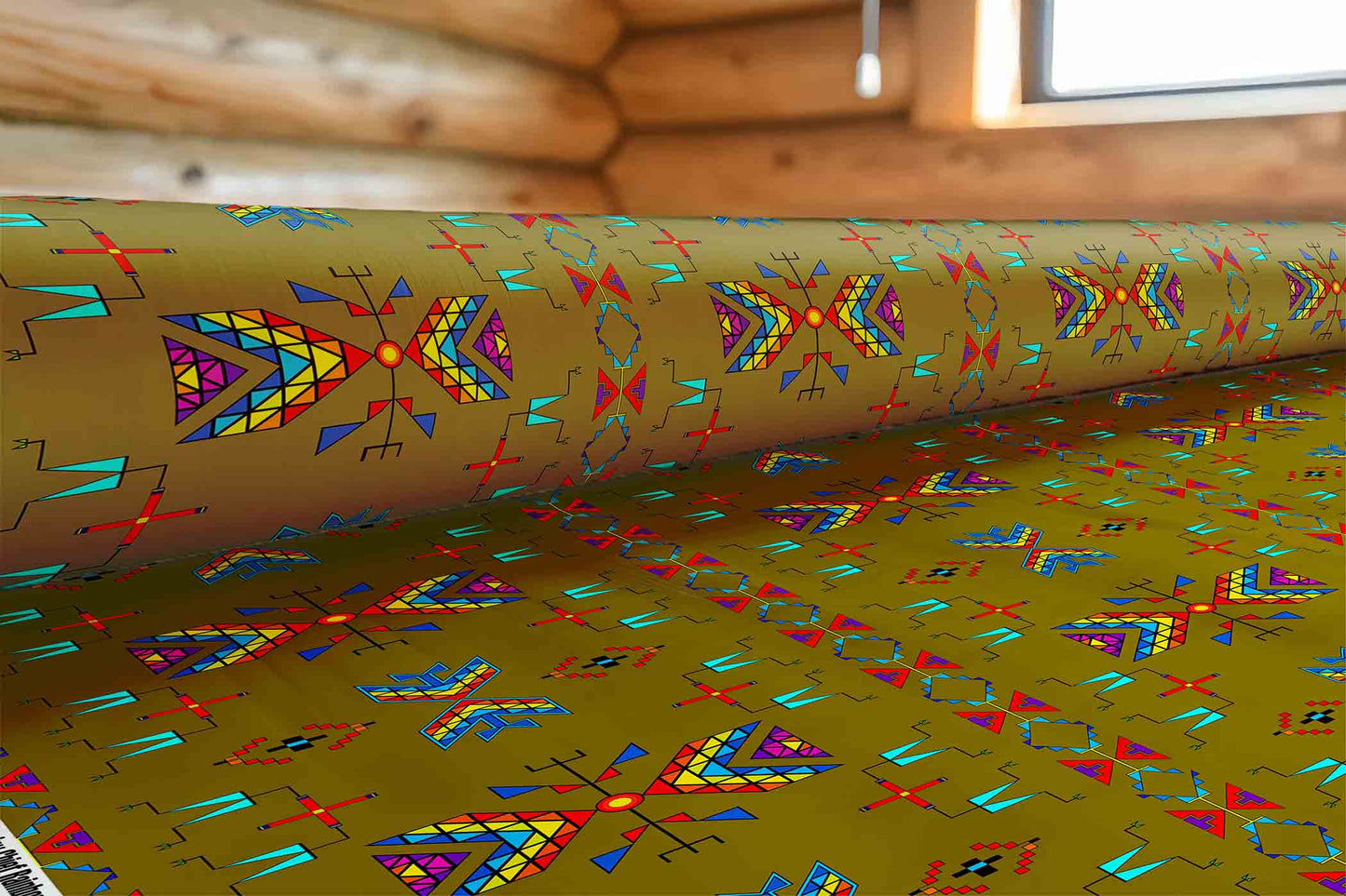 Rainy Chief Rainbow Sage Grass Fabric