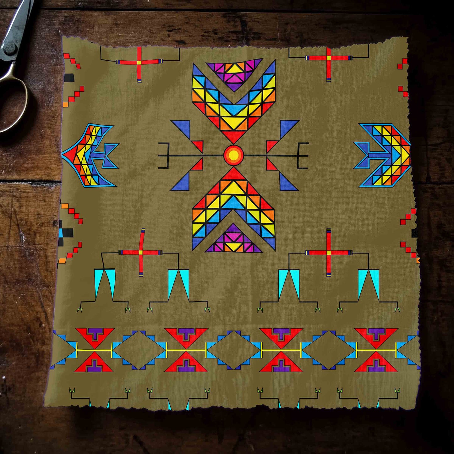 Rainy Chief Rainbow Sage Grass Fabric