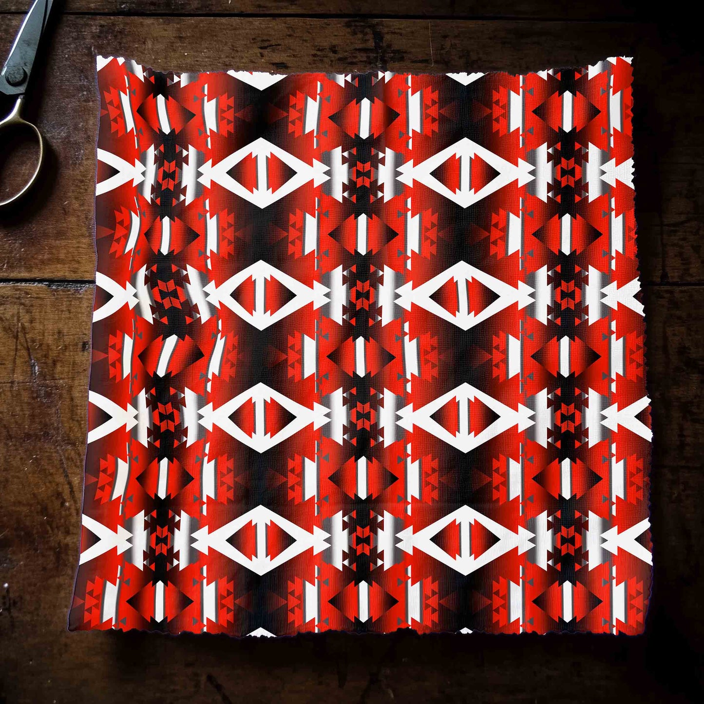 Red Winter Camp Fabric