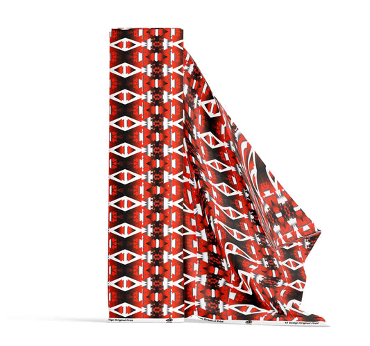 Red Winter Camp Fabric