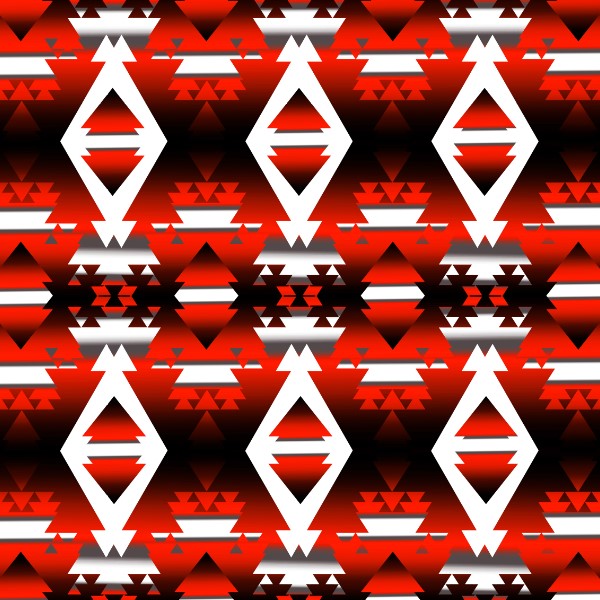 Red Winter Camp Fabric