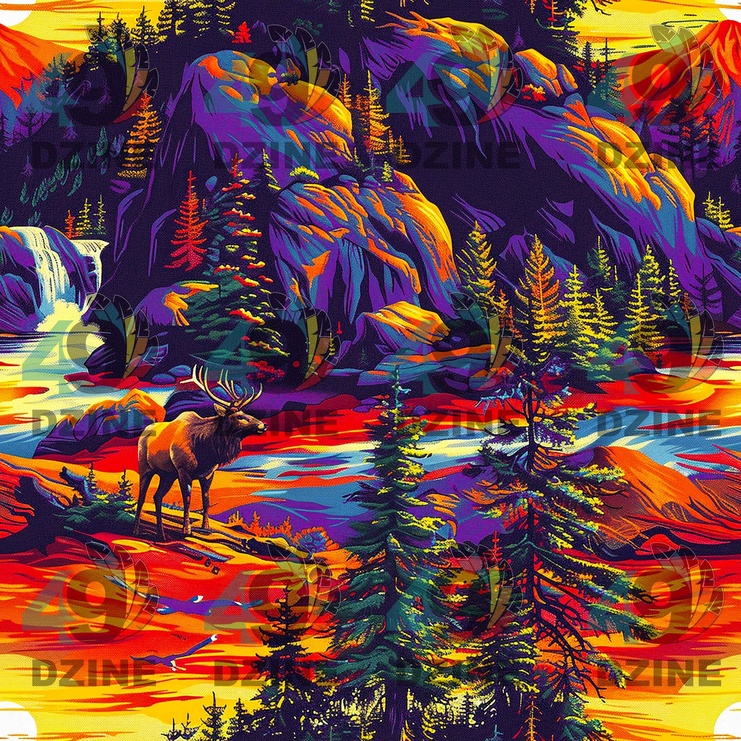 Roaming Elk Fabric