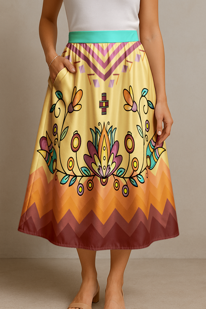 Roots and Rising Midi Skirt