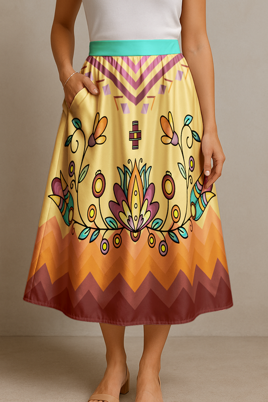 Roots and Rising Midi Skirt