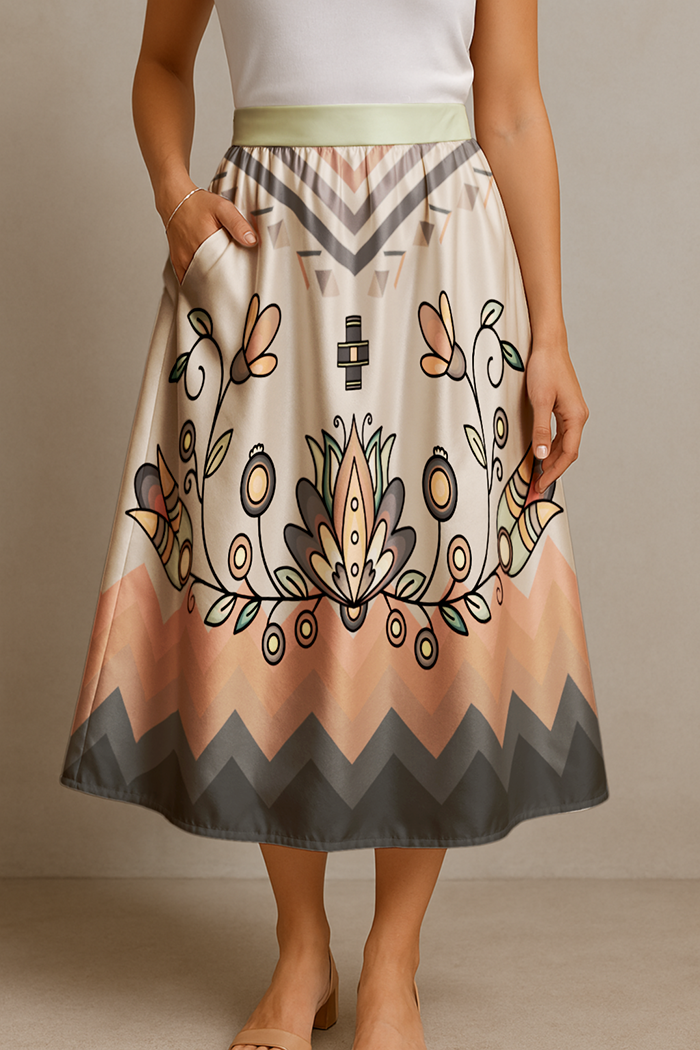 Roots and Rising Midi Skirt