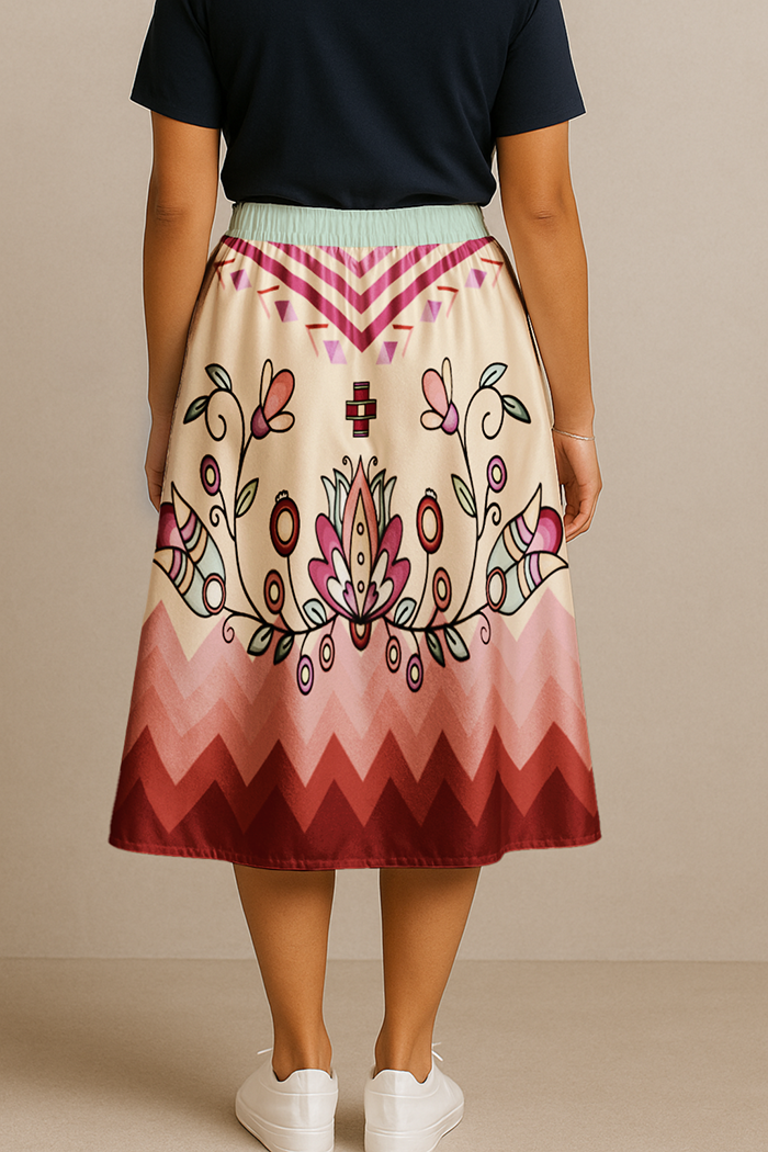 Roots and Rising Pastel Midi Skirt