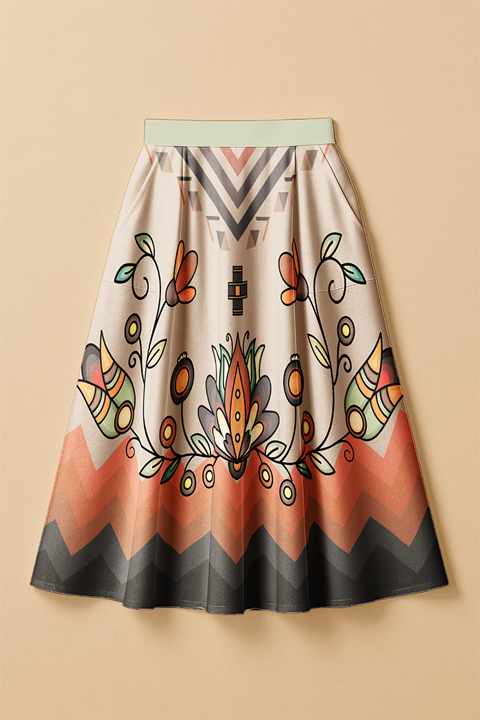 Roots and Rising Earthy Luxe Midi Skirt