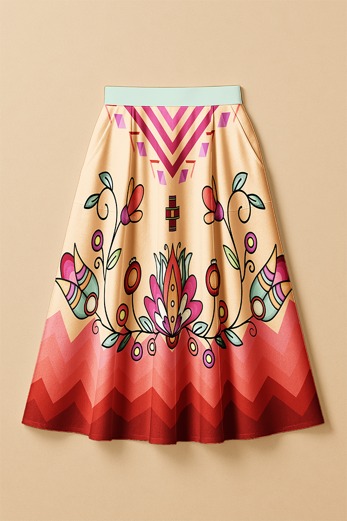 Roots and Rising Pastel Luxe Midi Skirt