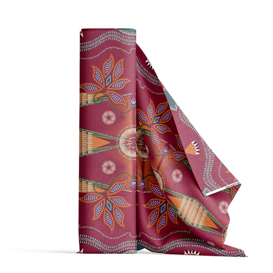 Sacred Plains Maroon Fabric