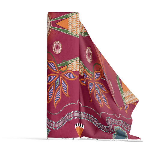 Sacred Plains Maroon Fabric