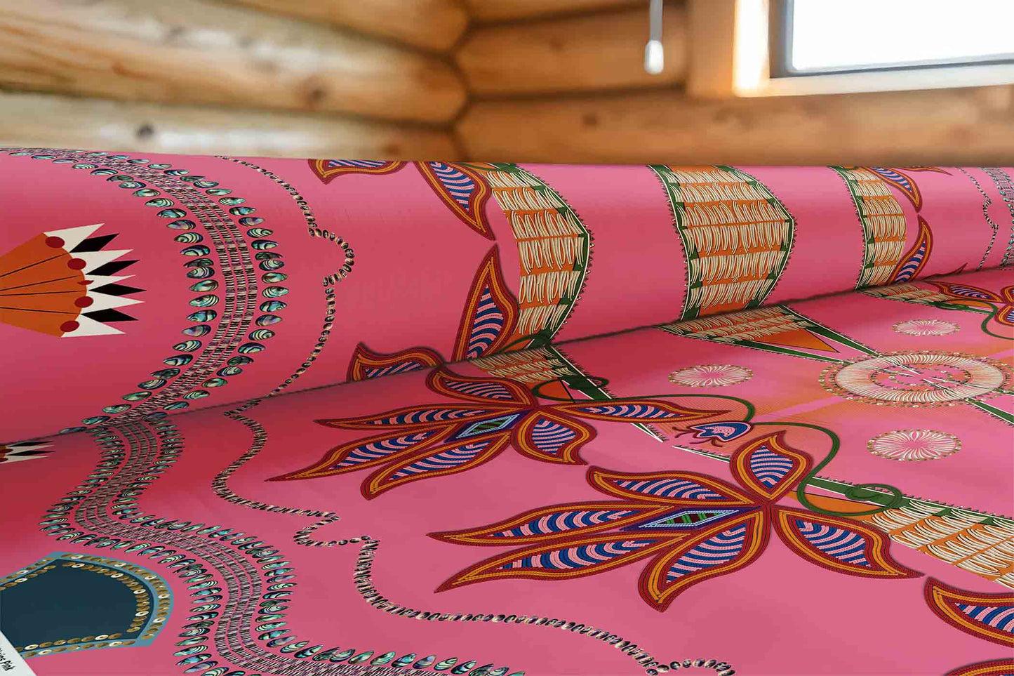 Sacred Plains Pink Fabric