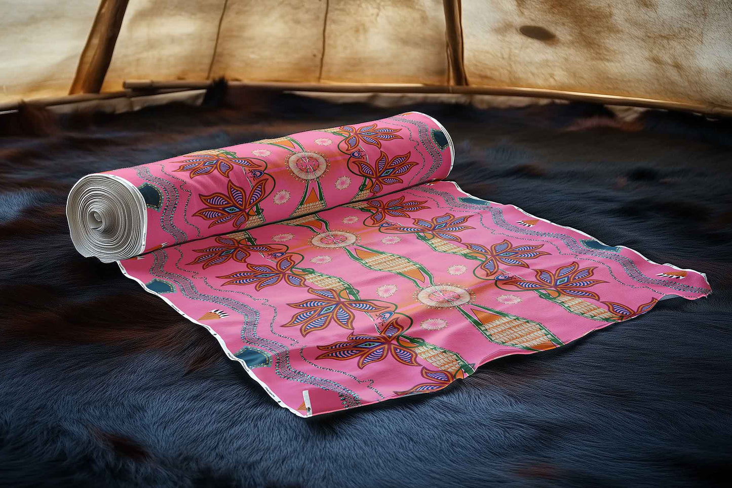 Sacred Plains Pink Fabric