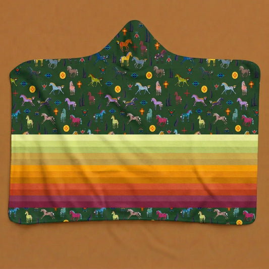 Sacred Horses Hooded Blanket