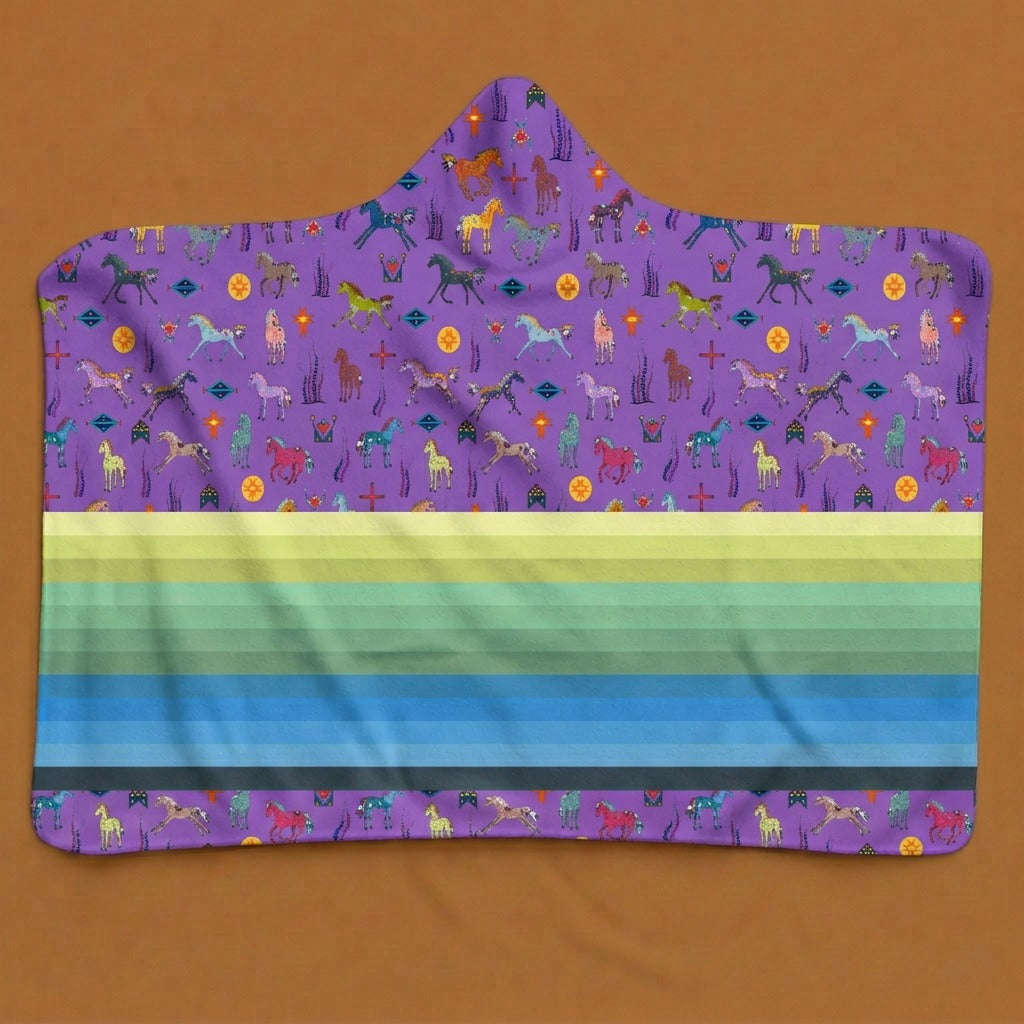 Sacred Horses Hooded Blanket