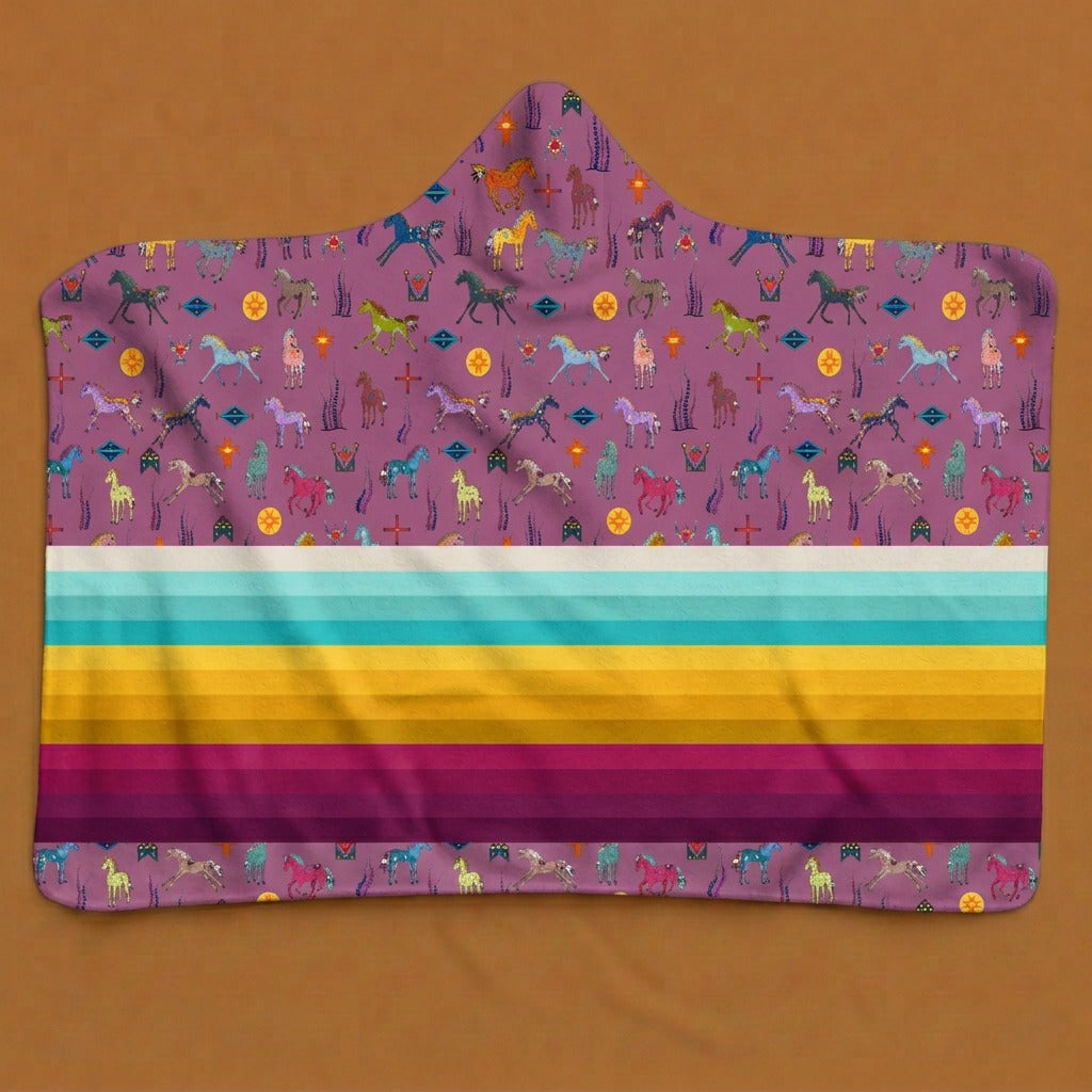 Sacred Horses Hooded Blanket