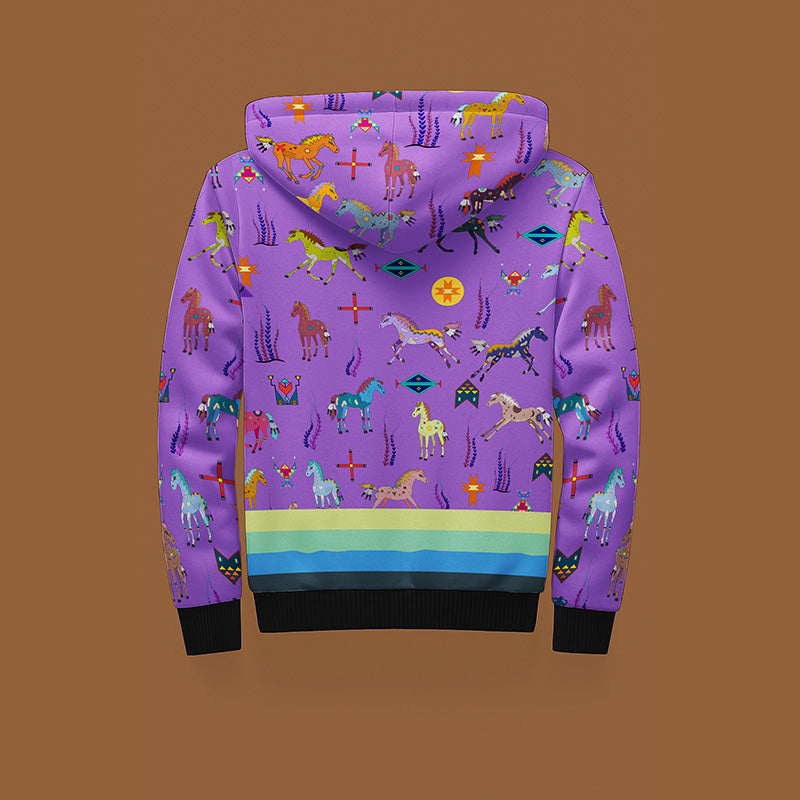 Sacred Horses Lavender Sherpa Hoodie