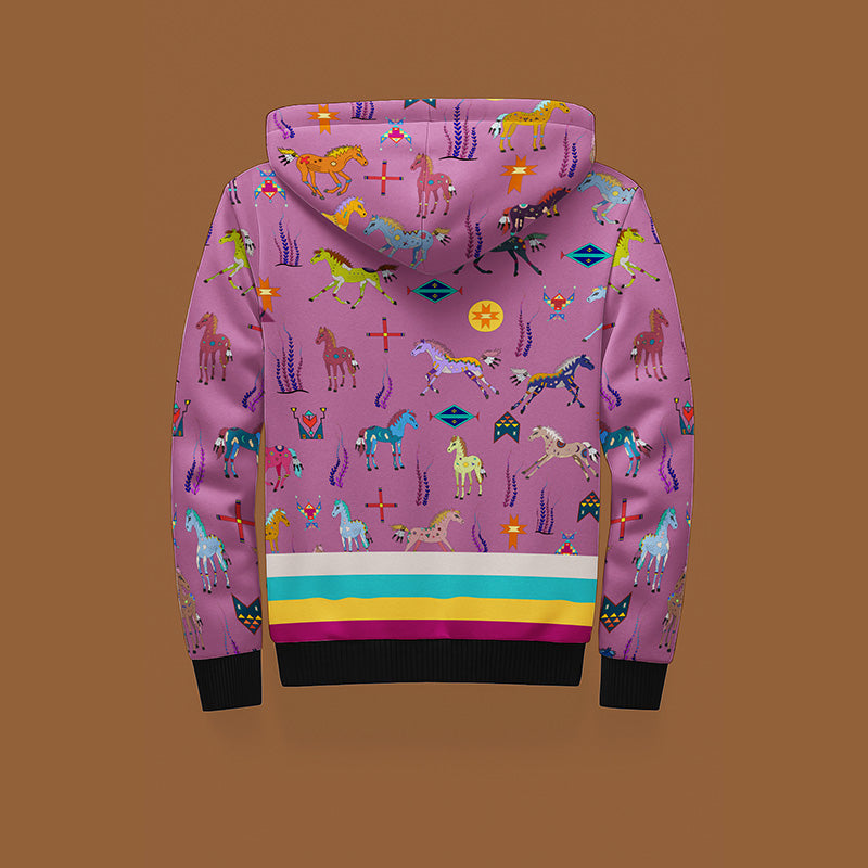 Sacred Horses Rose Sherpa Hoodie