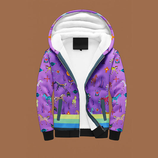 Sacred Horses Lavender Sherpa Hoodie