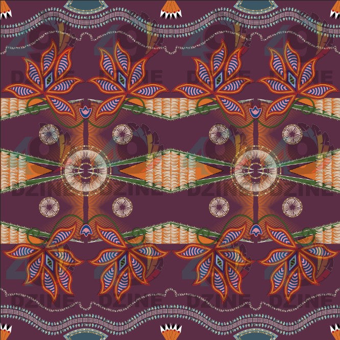 Sacred Plains Berry Fabric